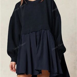 SHEIN Black Long Sleeve Mini Dress